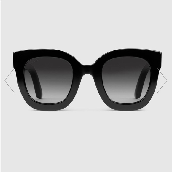 Gucci Sunglasses Round Frame Acetate Black